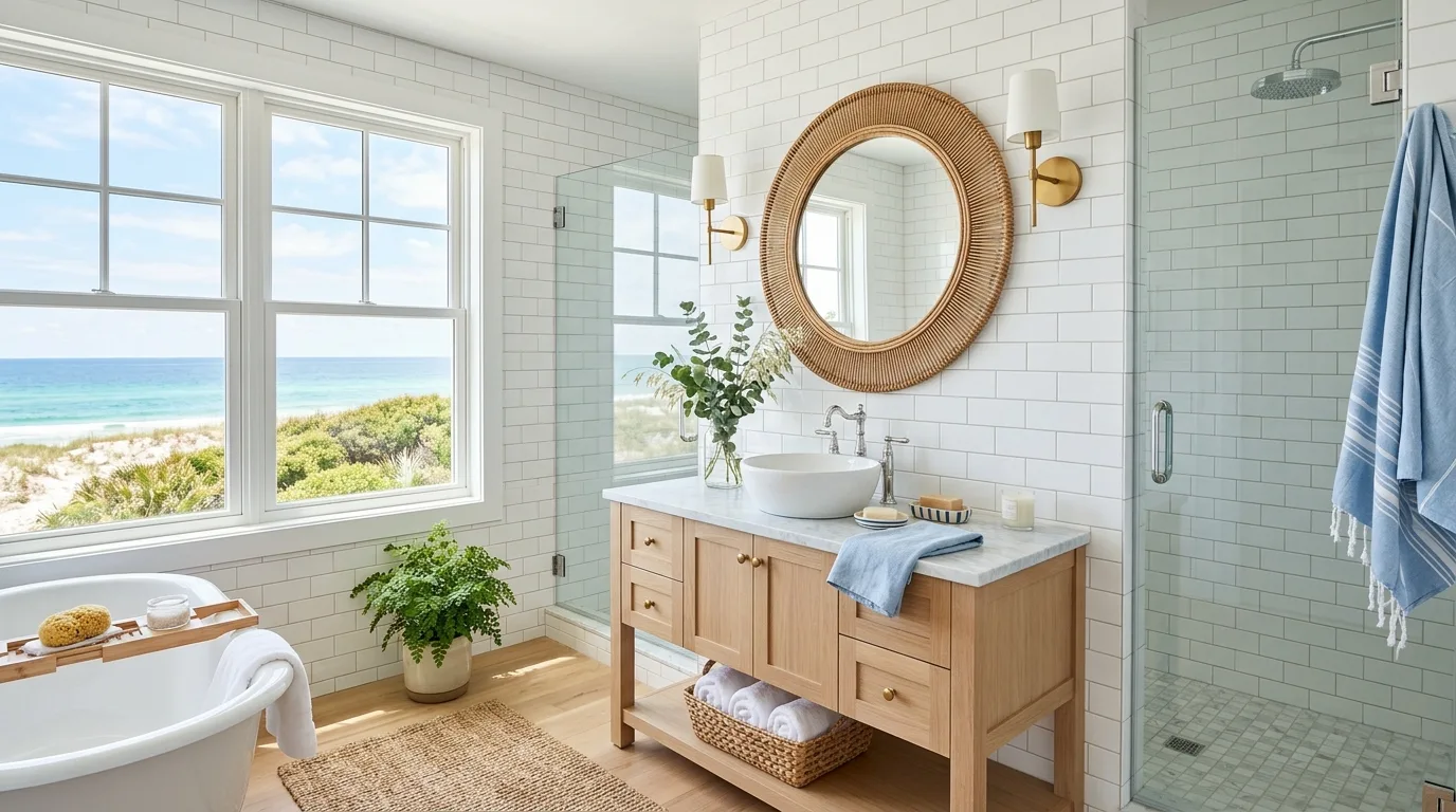 Let the windows preserve the breezy mood inspiration for a coastal interior.